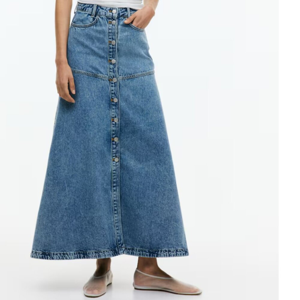 NWT H&M Divided A-Line Denim Skirt